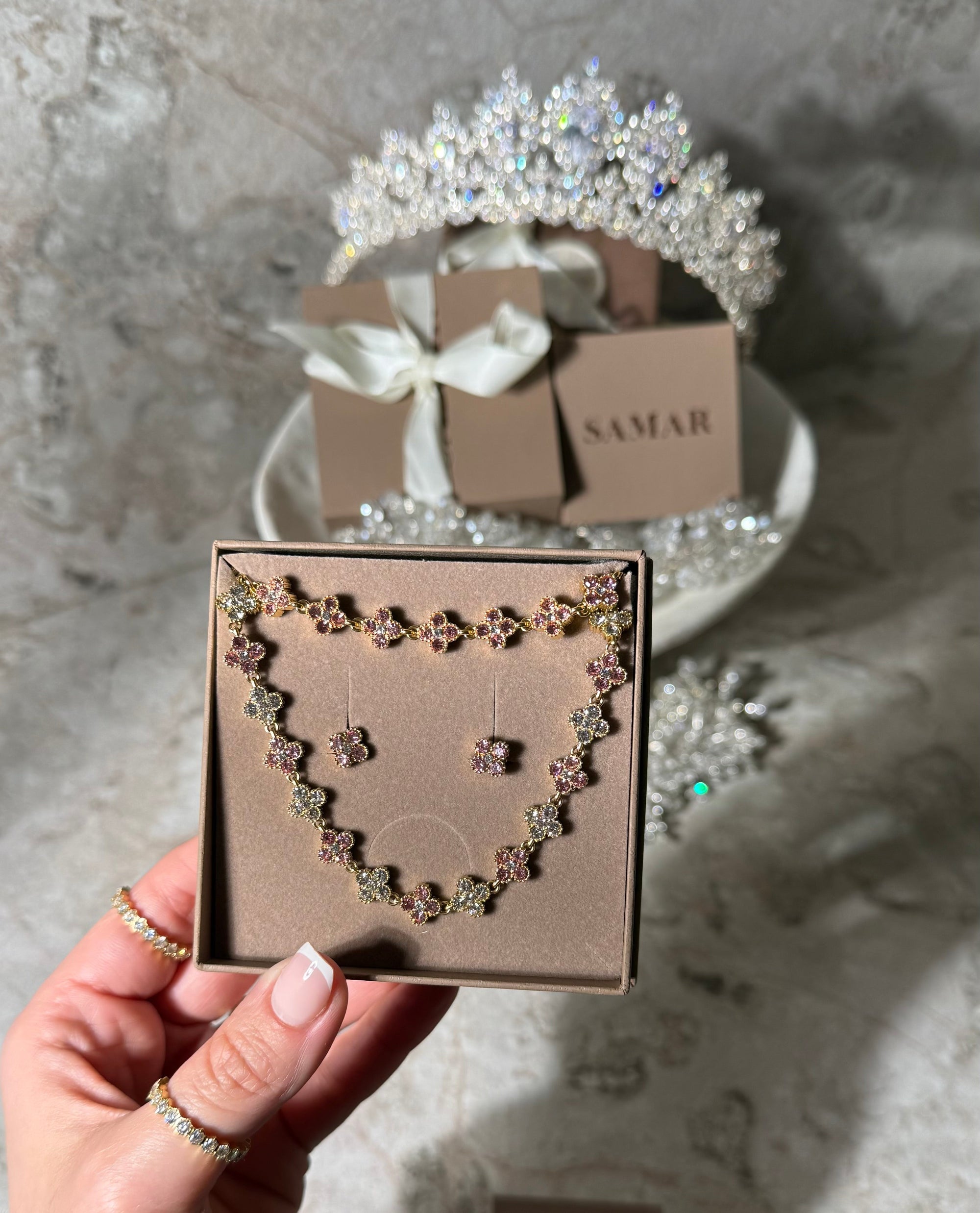 Parure LAYALI ROSE POUDRÉ 💗